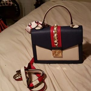 Red, blue and white Aldo Bag